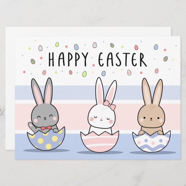 Happy Easter Holiday Card Feiertagskarte (Vorne/Hinten)