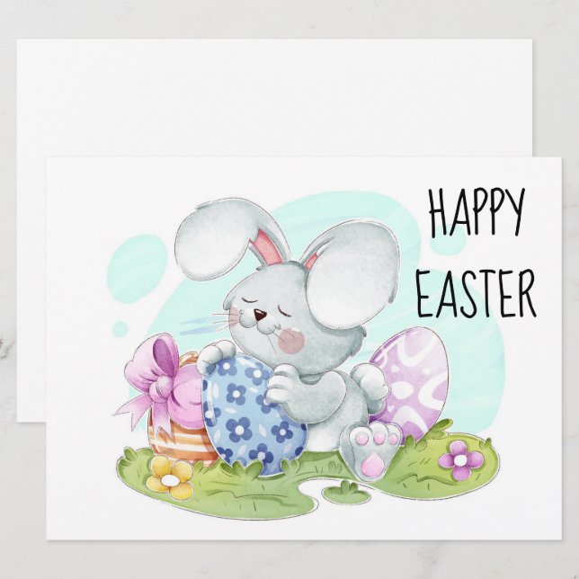 Happy Easter Holiday Card Feiertagskarte (Vorne/Hinten)