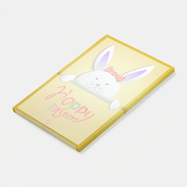 Happy Easter Holiday Trendy Bunny Floral Post-it Klebezettel (angewinkelt)