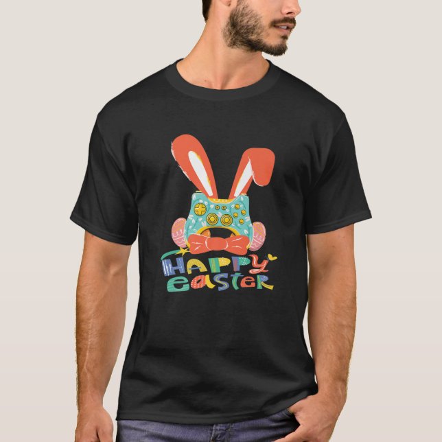 Happy Easter Joystick Krawatte Funny Gaming Kinder T-Shirt (Vorderseite)