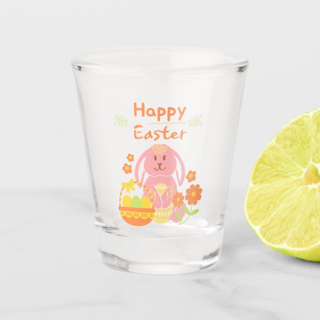 Happy Easter Kaninchen Shotglas Schnapsglas (Vorderseite)