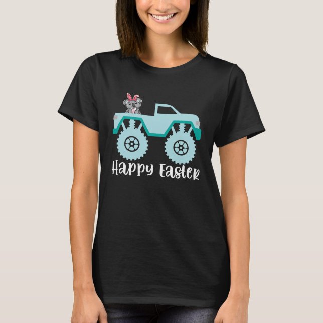 Happy Easter Koala Riding Monster Truck Toddler T-Shirt (Vorderseite)