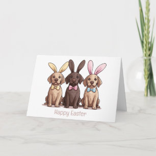 Happy Easter Labrador Retriever Hunde Bunny Ears Karte