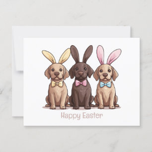 Happy Easter Labrador Retriever Hunde Bunny Ears Postkarte