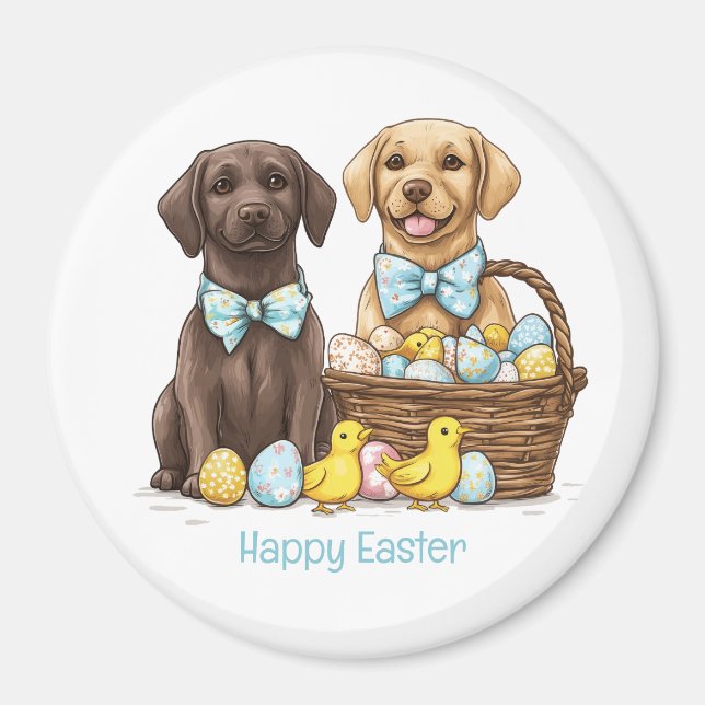 Happy Easter Labrador Retriever Hunde Magnet (Vorne)