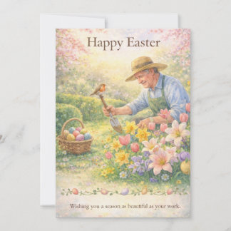 Happy Easter Landscaper Gardener Occupation Feiertagskarte