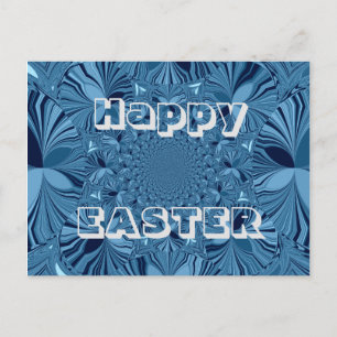 Happy Easter Lovely Blue Kaleidoscope Art Design Postkarte
