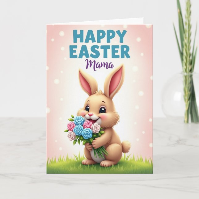 Happy Easter Mama Rabbit Card Karte (Vorderseite)