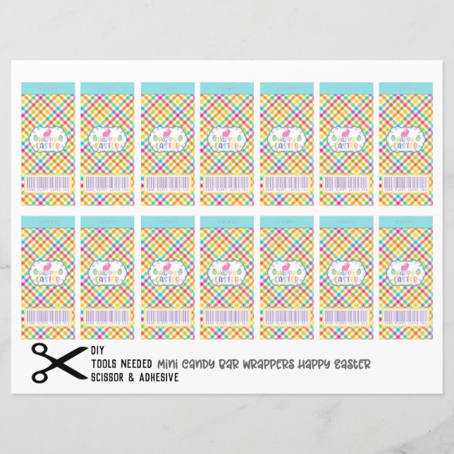 Happy Easter Mini Candy Chocolate Bar Wrappers DIY (Vorderseite)