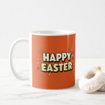 Happy Easter Modern Terracotta Typographic Quote 