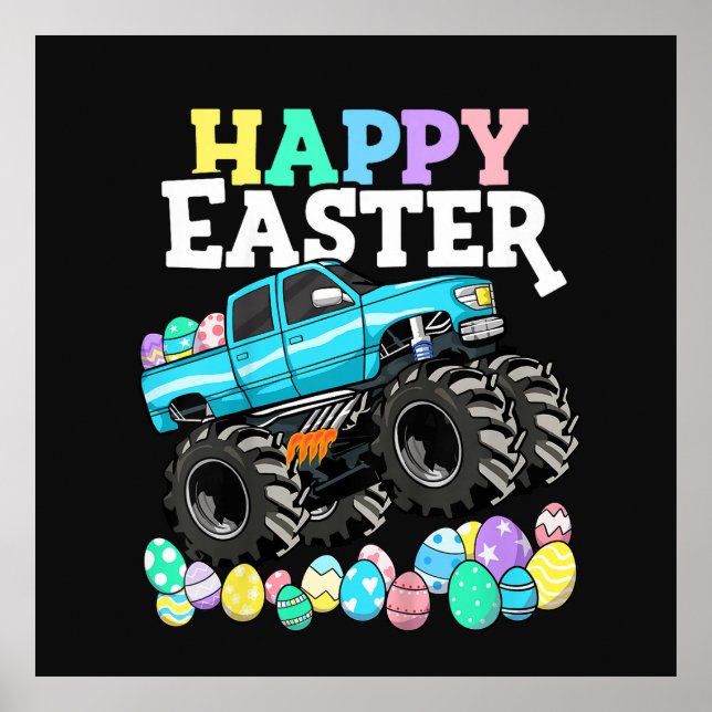 Happy Easter Monster Truck Easter Eggs Poster (Vorne)