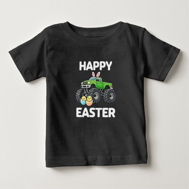 Happy Easter Monster Truck Kids Holiday Baby T-shirt (Vorderseite)