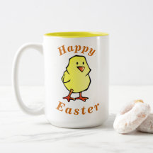 "Happy EASTER" Niedlicher Baby Chick & Burnt Orang