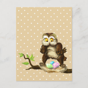 Happy Easter owl Feiertagspostkarte