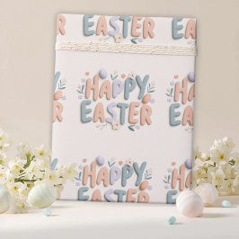 Happy Easter Pastel Wrapping Paper Geschenkpapier