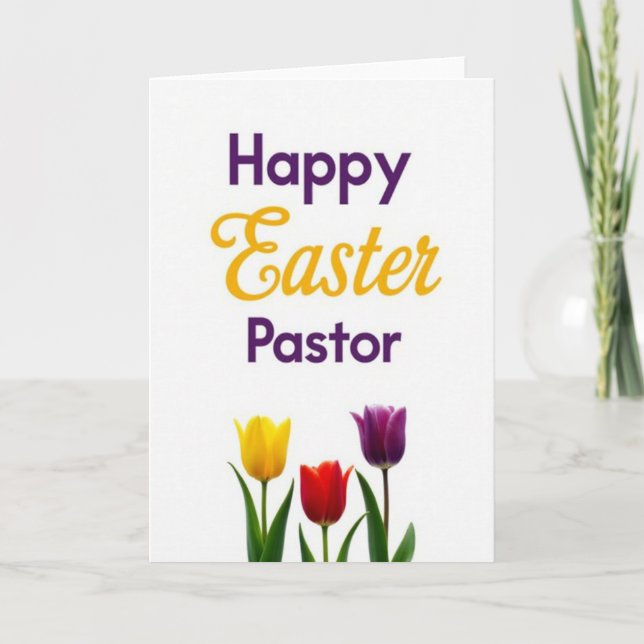 Happy Easter Pastor Card Karte (Vorderseite)