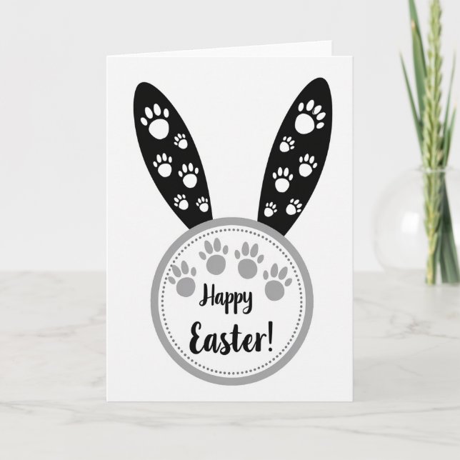 Happy Easter Paw Prints Card Karte (Vorderseite)
