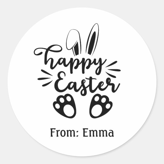 Happy Easter Personalized Sticker (Vorderseite)
