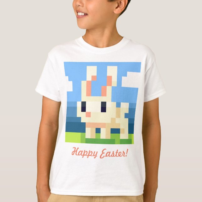 Happy Easter pixelart bunny shirt, Pixel Art  T-Shirt (Vorderseite)