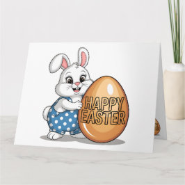 Happy Easter Polka Dot Bunny Karte