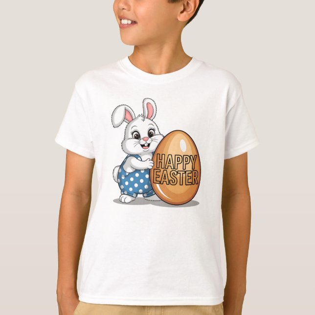 Happy Easter Polka Dot Bunny T-Shirt (Vorderseite)