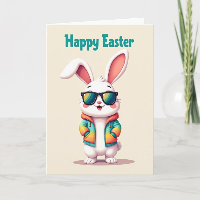 Happy Easter Rabbit Friend Card Karte (Vorderseite)