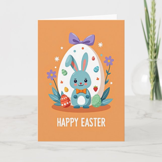 Happy Easter Rabbit Scene Card Karte (Vorderseite)