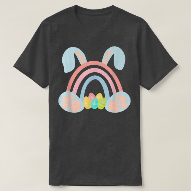Happy Easter Rainbow Bunny Egg Easter Day Cute T-Shirt (Design vorne)