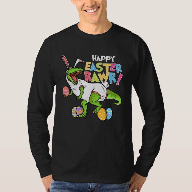 Happy Easter Rawr  Bunny Egg Hunter Hunting Season T-Shirt (Vorderseite)