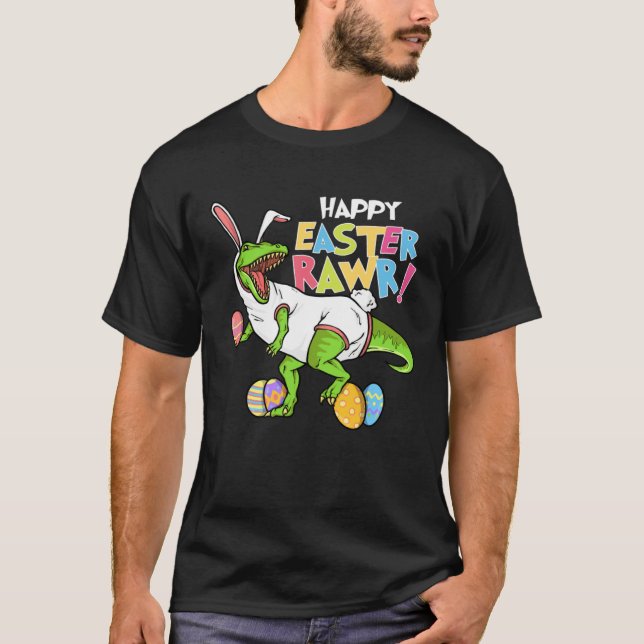 Happy Easter Rawr  Bunny Egg Hunter Hunting Season T-Shirt (Vorderseite)