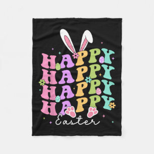 Happy Easter Redewendungen Ei Groovy Bunny Rabbit Fleecedecke