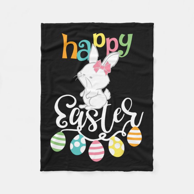 Happy Easter Redewendungen Ei Groovy Bunny Rabbit  Fleecedecke (Vorderseite)
