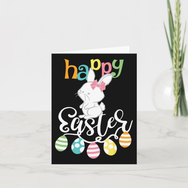 Happy Easter Redewendungen Ei Groovy Bunny Rabbit  Karte (Vorderseite)