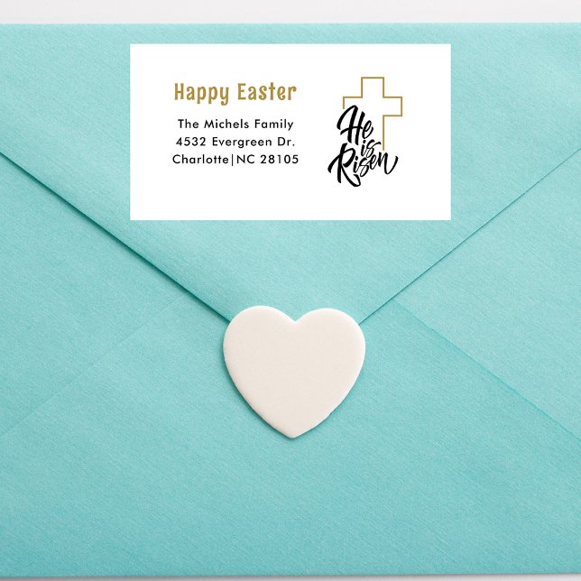 Happy Easter Religious Return Address Label Adressaufkleber (Von Creator hochgeladen)