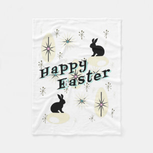 Happy Easter Retro Mitte Jahrhundert Moderner Stil Fleecedecke