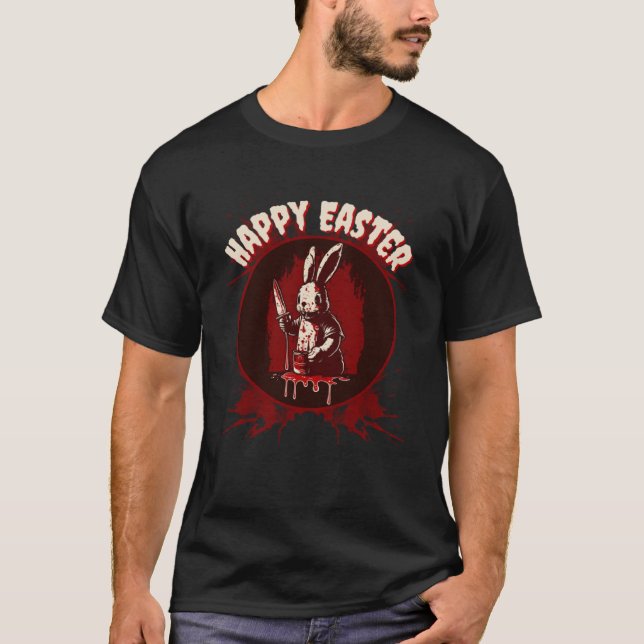 Happy Easter Scary Easter Bunny Costume Halloween  T-Shirt (Vorderseite)