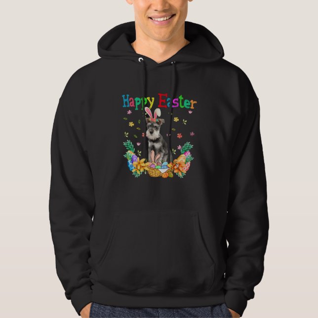 Happy Easter Schnauzer Bunny Schnauzer Eggs Hoodie (Vorderseite)