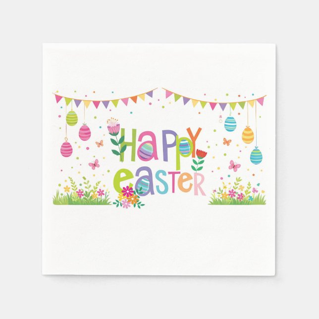 Happy Easter  Serviette (Happy Easter Colorful Napkins!)
