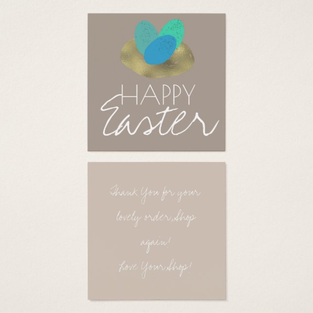 Happy Easter Speckled Egg Easter Nest Thank You (Vorne & Hinten)