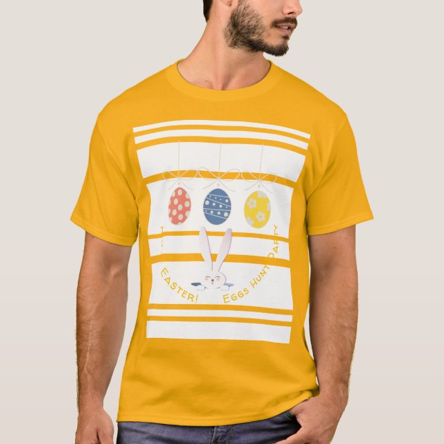 Happy Easter Spring Holiday niedlicher Hasen Egg H T-Shirt (Vorderseite)