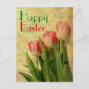 Happy Easter Spring Tulips Postkarten