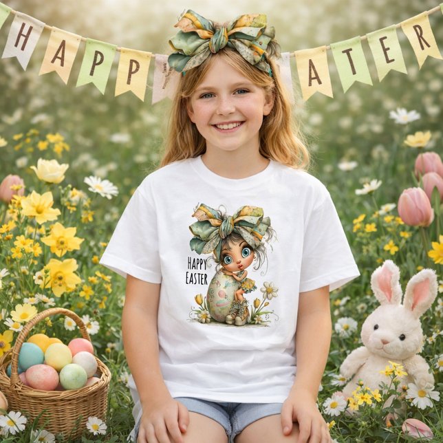 Happy Easter – Sweet Springtime Bow Tee for Kids (Von Creator hochgeladen)