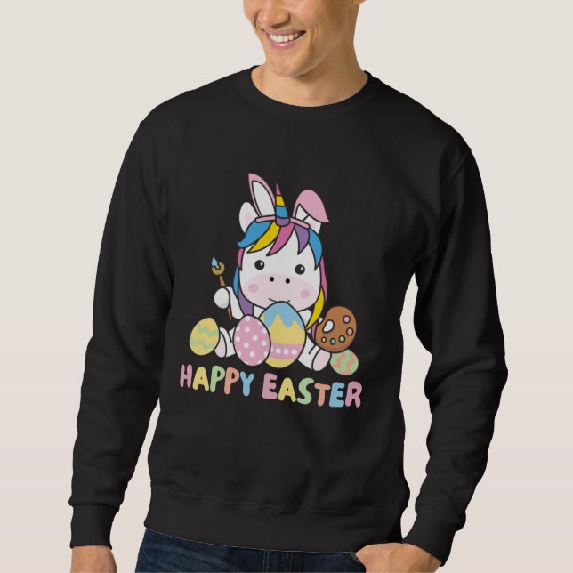 Happy Easter Sweet Unicorn For Easter With Easter  Sweatshirt (Vorderseite)