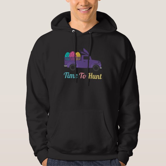 Happy Easter Time To Hunt Chocolate Bunny Eggs Rab Hoodie (Vorderseite)