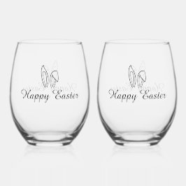 Happy Easter Trinkbehälter Set - Edelstahlglas Weinglas Ohne Stiel