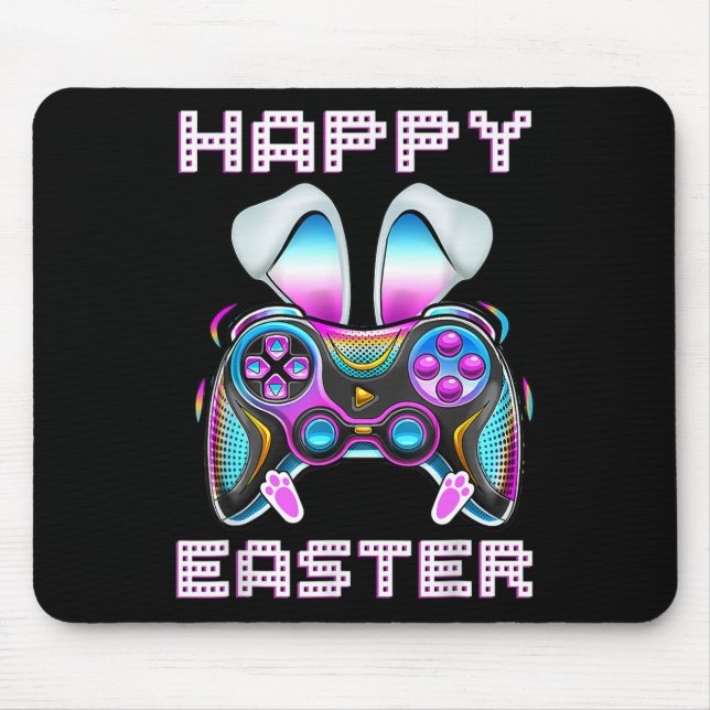 Happy Easter Video Game Controller Funny Gamer Boy Mousepad (Vorne)