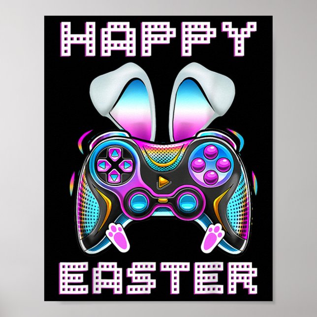 Happy Easter Video Game Controller Funny Gamer Boy Poster (Vorne)