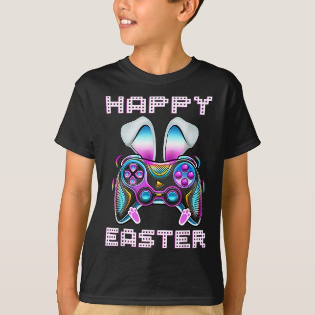 Happy Easter Video Game Controller Funny Gamer Boy T-Shirt (Vorderseite)