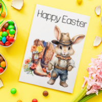 Happy Easter Western Bunny Cowboy