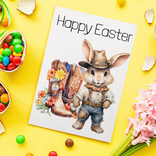 Happy Easter Western Bunny Cowboy Postkarte (Von Creator hochgeladen)